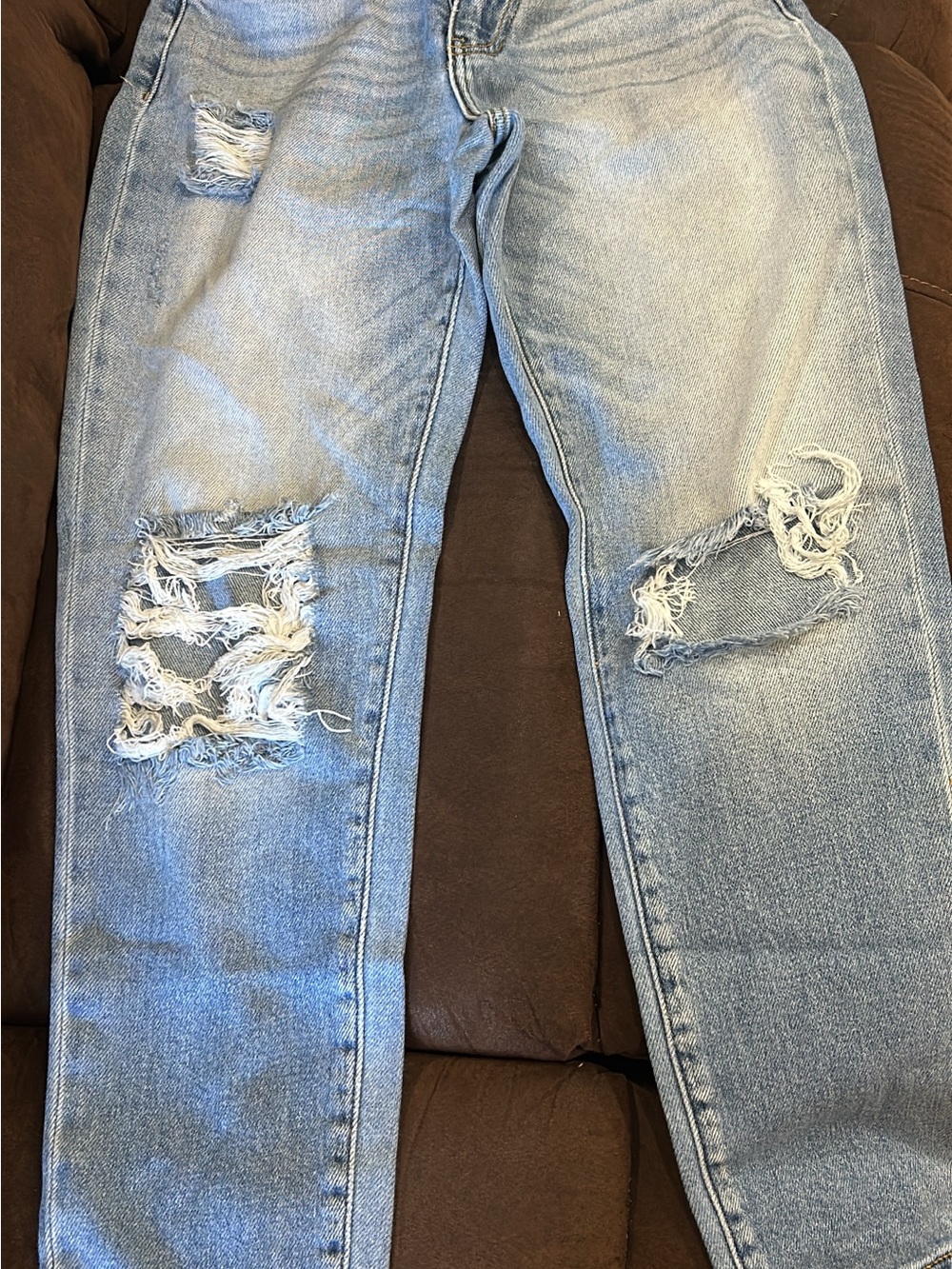 KanCan Light Blue Straight Ripped Jeans
